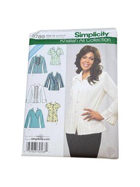 Simplicity 3789 Khaliah Ali Tops Blouse Sewing Pattern Size‎ 6-14 Uncut
